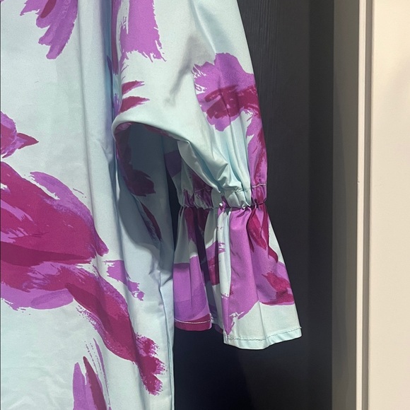 Floral Long Sleeve Dress - Pink and Blue - Picture 3 of 9